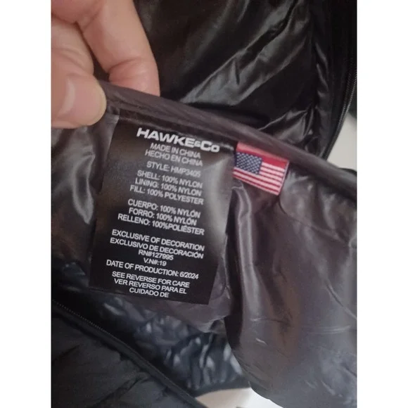 HAWKE&Co Mens Black Sz XLB Ultra‎ Lightweight Pro Series Outerwear Featherless